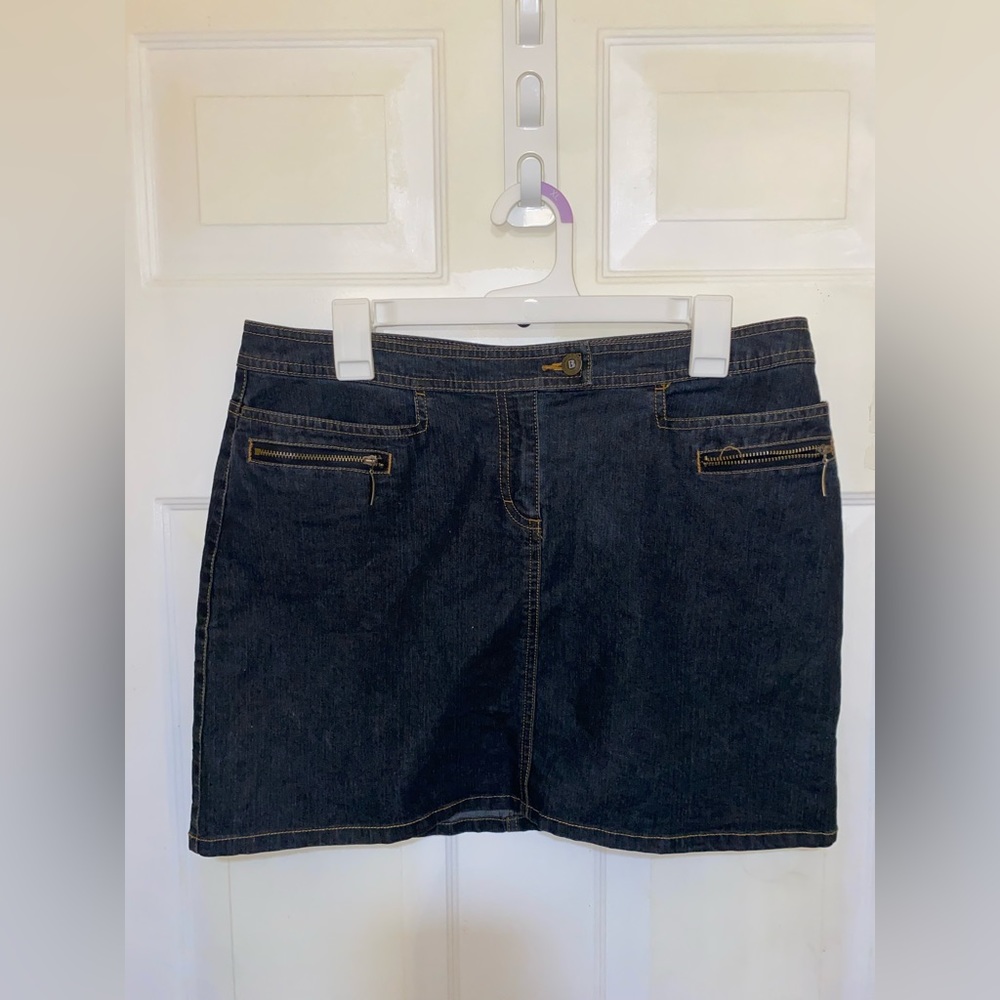 denim mini skirt